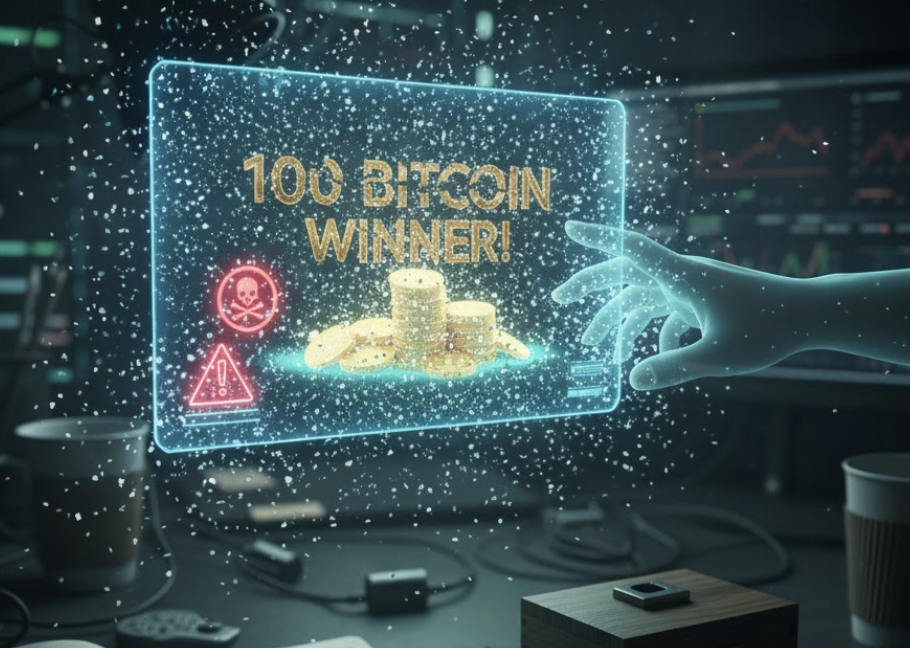 ⚠️「100ビットコイン当選」という甘い言葉にご注意を